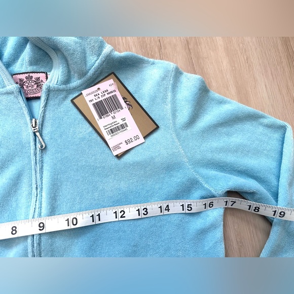 Juicy Couture Turquoise Zip-Up Hoodie M NWT - Picture 2 of 6